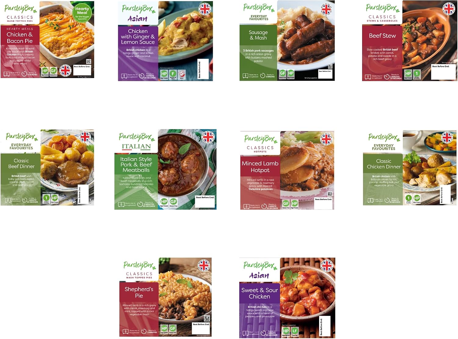 High Protein 10 Ready Meals Microwavable Long-Life Ready Meal Deal Selection