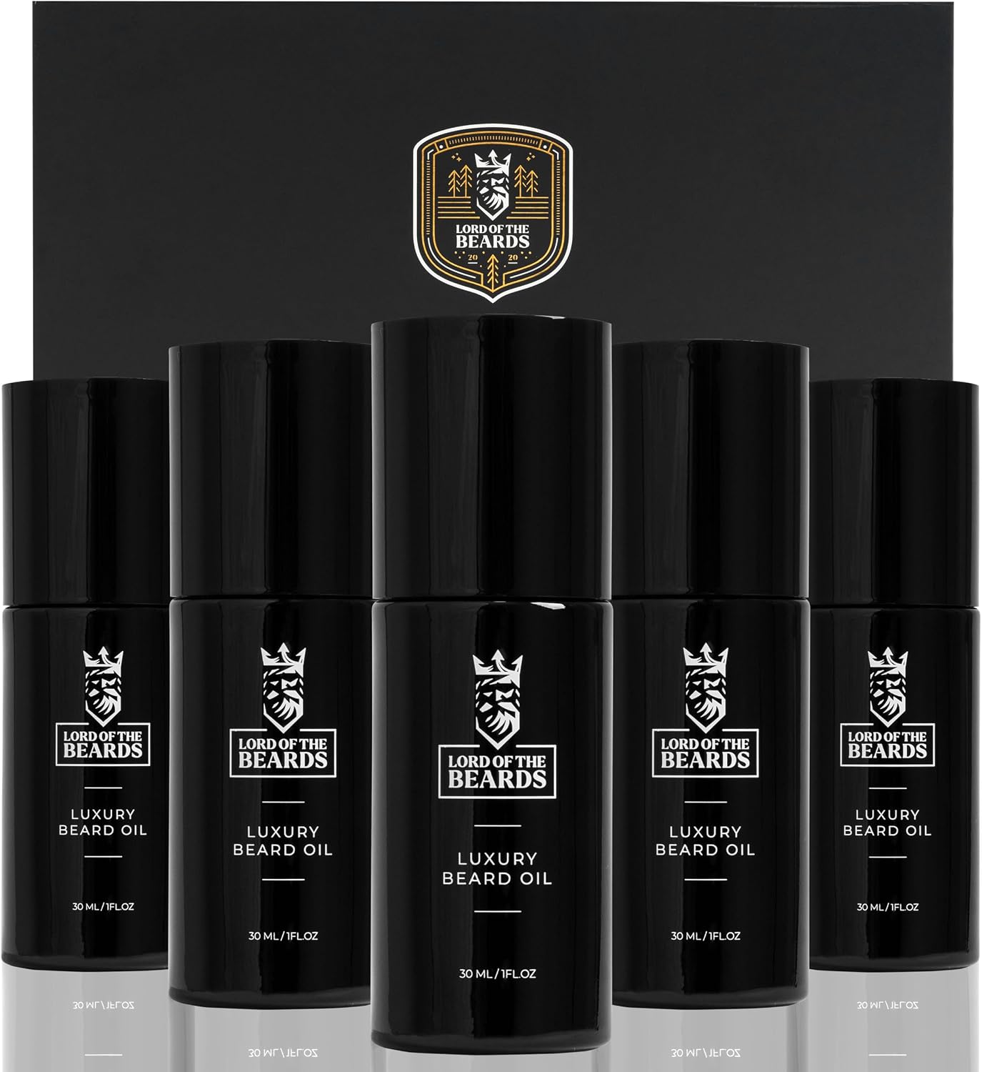 Luxury Beard Oil set – Premium Beard Oil Gift Sets for Men with Organic Jojoba, Coconut, and Argan Oils | Best Gift for Husband, Father and Boy Friend (Pack of 5 100ml)