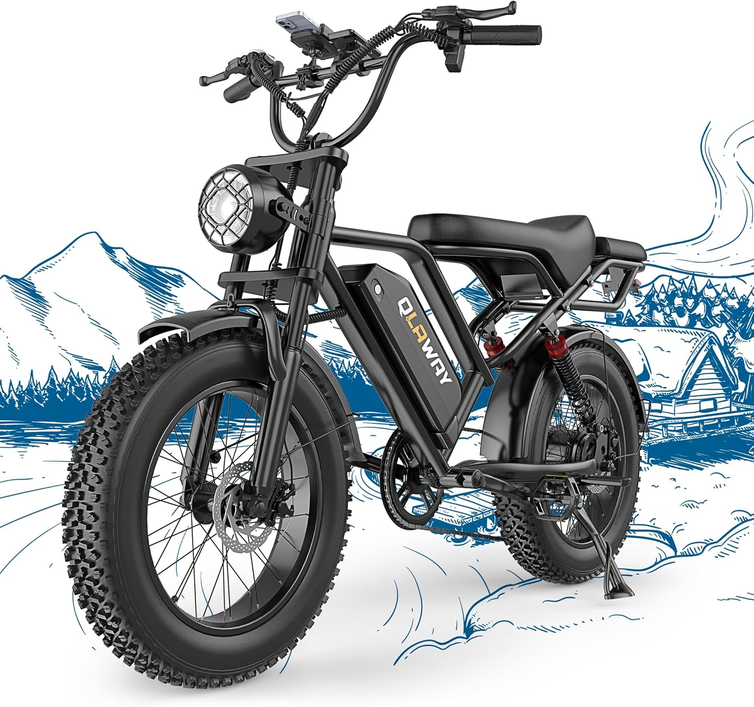 Fat Tire Electric Dirt Bike 500W/700W for Adults 16/20" Full Suspension Electric Motorcycle Ebikes 48V 13.5/18AH Removable Battery,31MPH Top Speed,40-70 Miles Range,Turn Signals