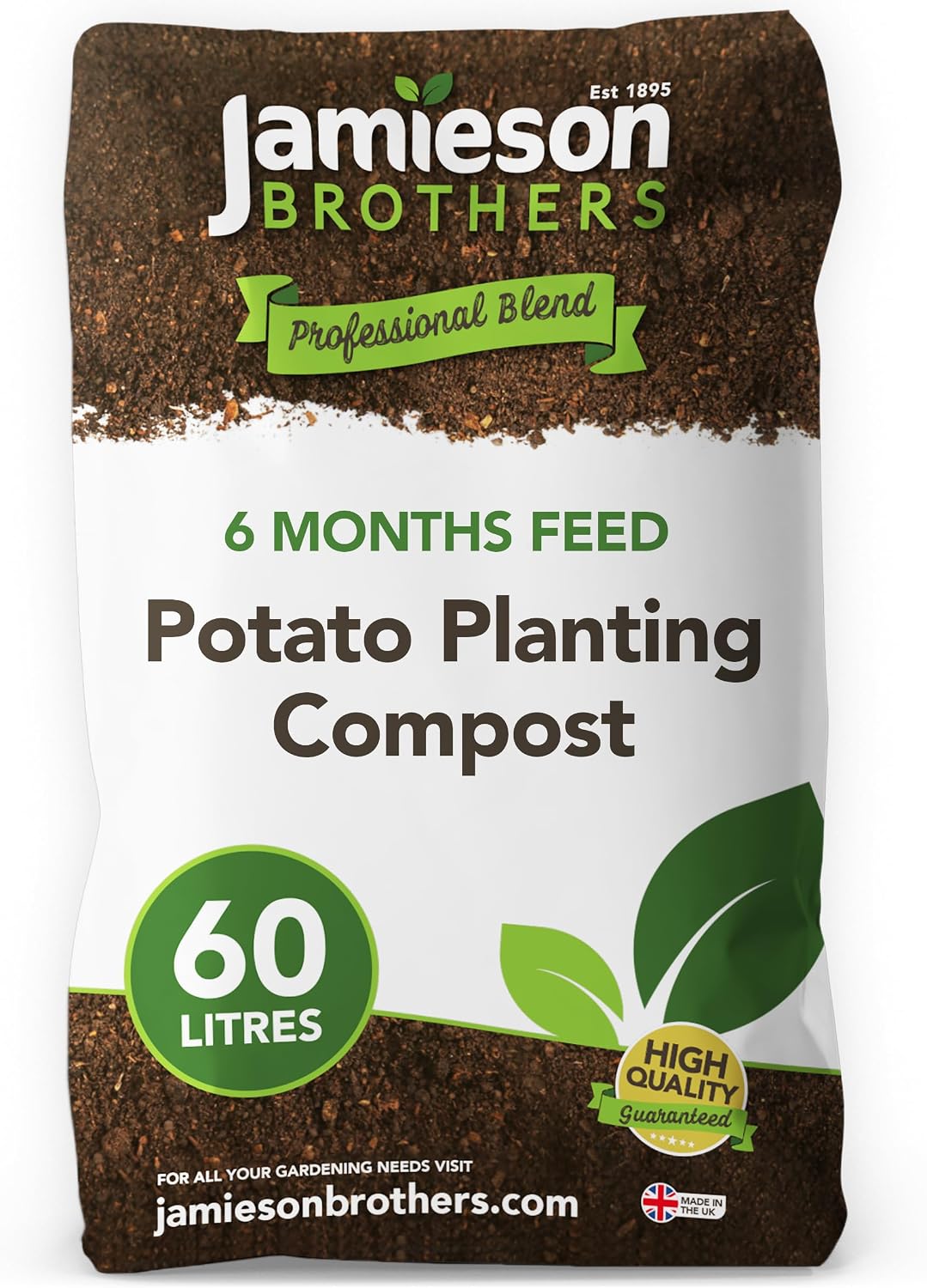 Potato Planting Compost 60L bag - With Added John Innes - Professional Blend for Potatoes which has 6 months Feeding as standard - By Jamieson Brothers