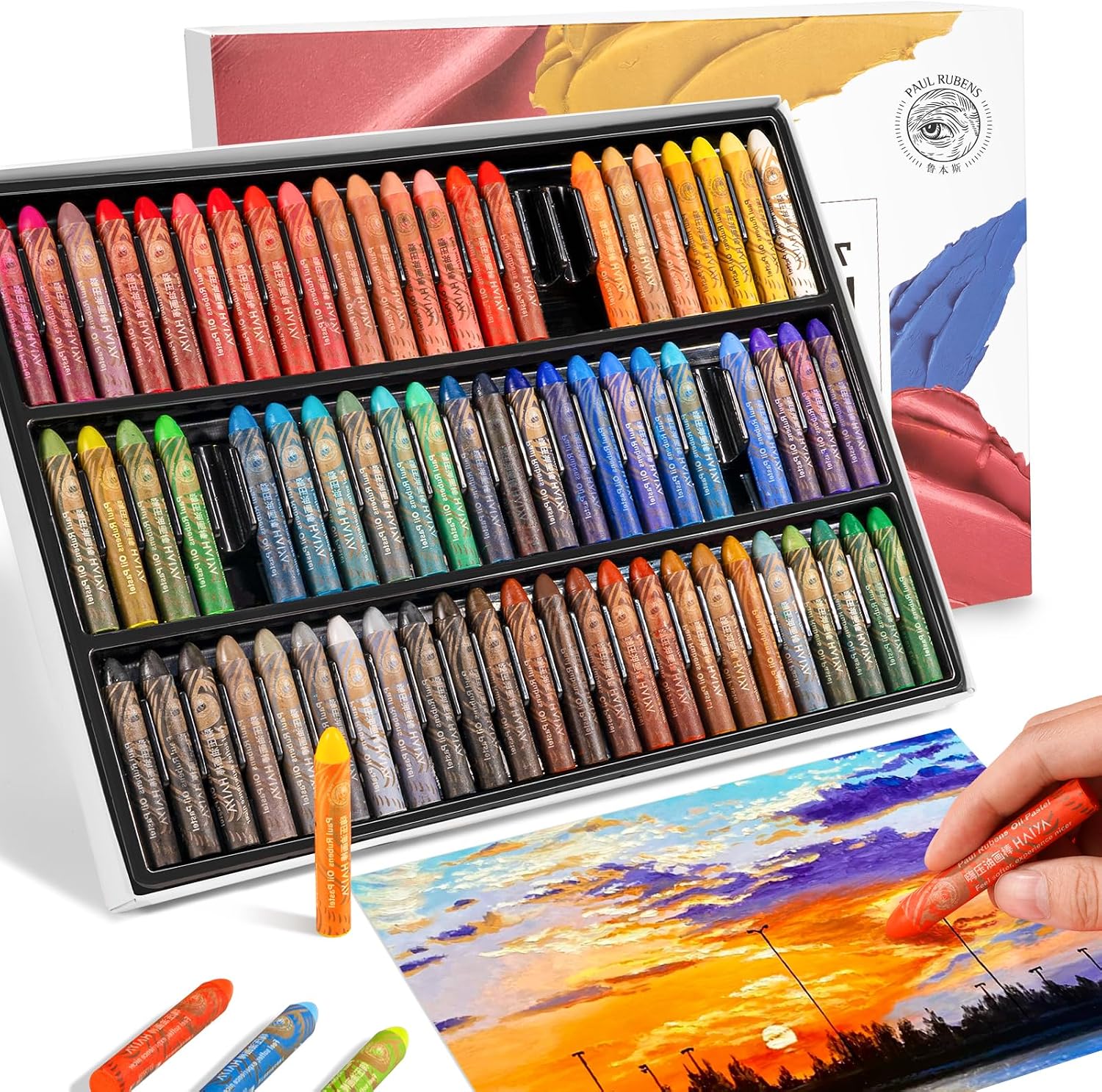 Paul Rubens Oil Pastels, 72 Colors Oil Pastels for Artists and Beginners