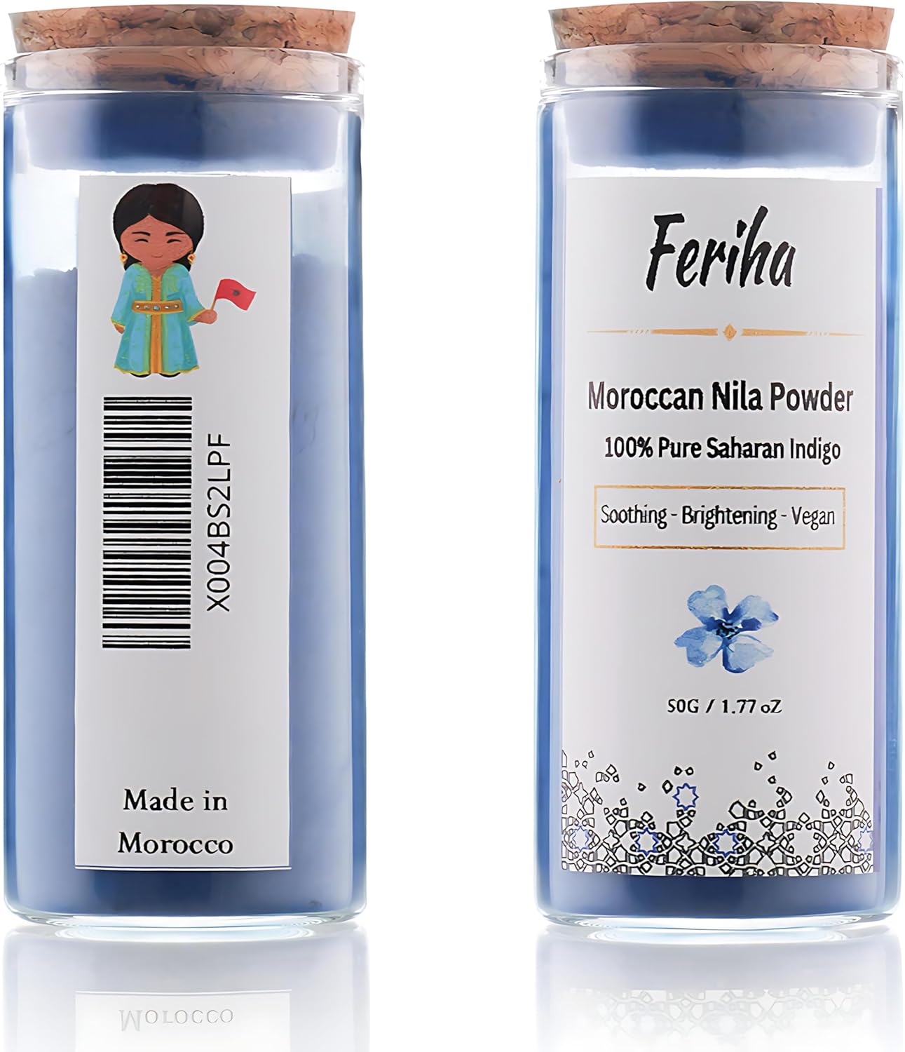 FERIHA Moroccan Indigo Nila Powder 50g, 1.76 Ounce (Pack of 1)