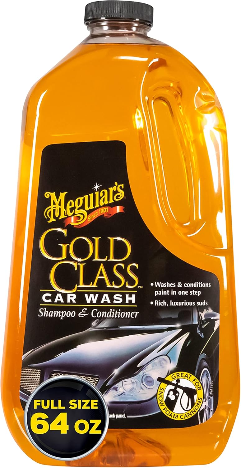 Meguiar's G7164EU Gold Class Car Wash Shampoo & Conditioner 1.89L Biodegradable Formula, 1800 ml