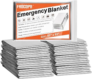 6 Pack Emergency Mylar Blanket, Emergency Blanket Space Blanket Survival Rescue Insulating Reflective foil kit Outdoors Hiking Camping Blanket Perfect for Outdoors, Hiking, Camping Survival