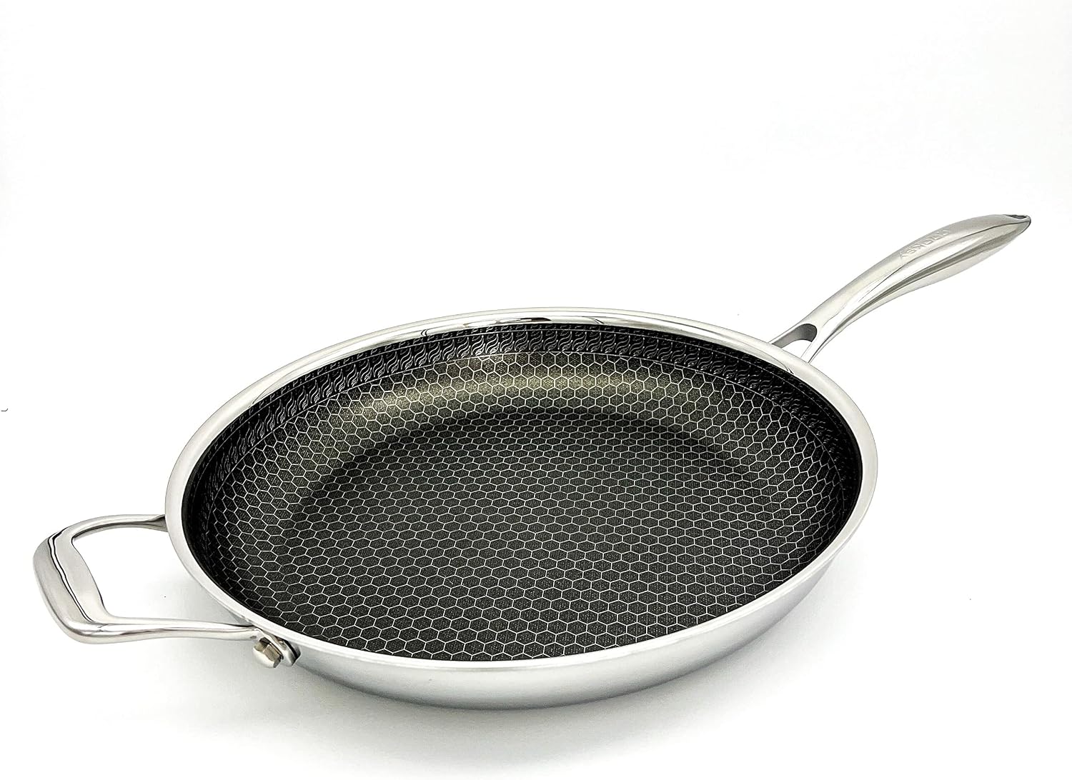 12 Inch Hexagon Surface Hybrid Stainless Steel Frying Pan