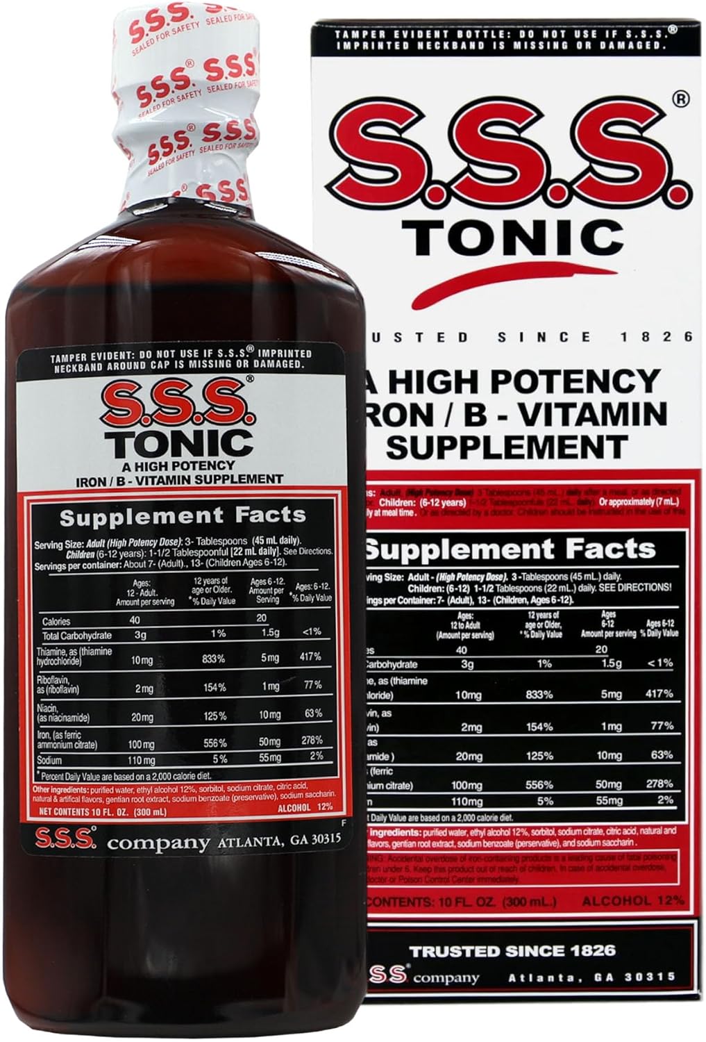 S.S.S. Tonic, Iron and Vitamin B Supplement, High Potency Vitamins, Bottle,10 Fl Oz (Pack of 1)