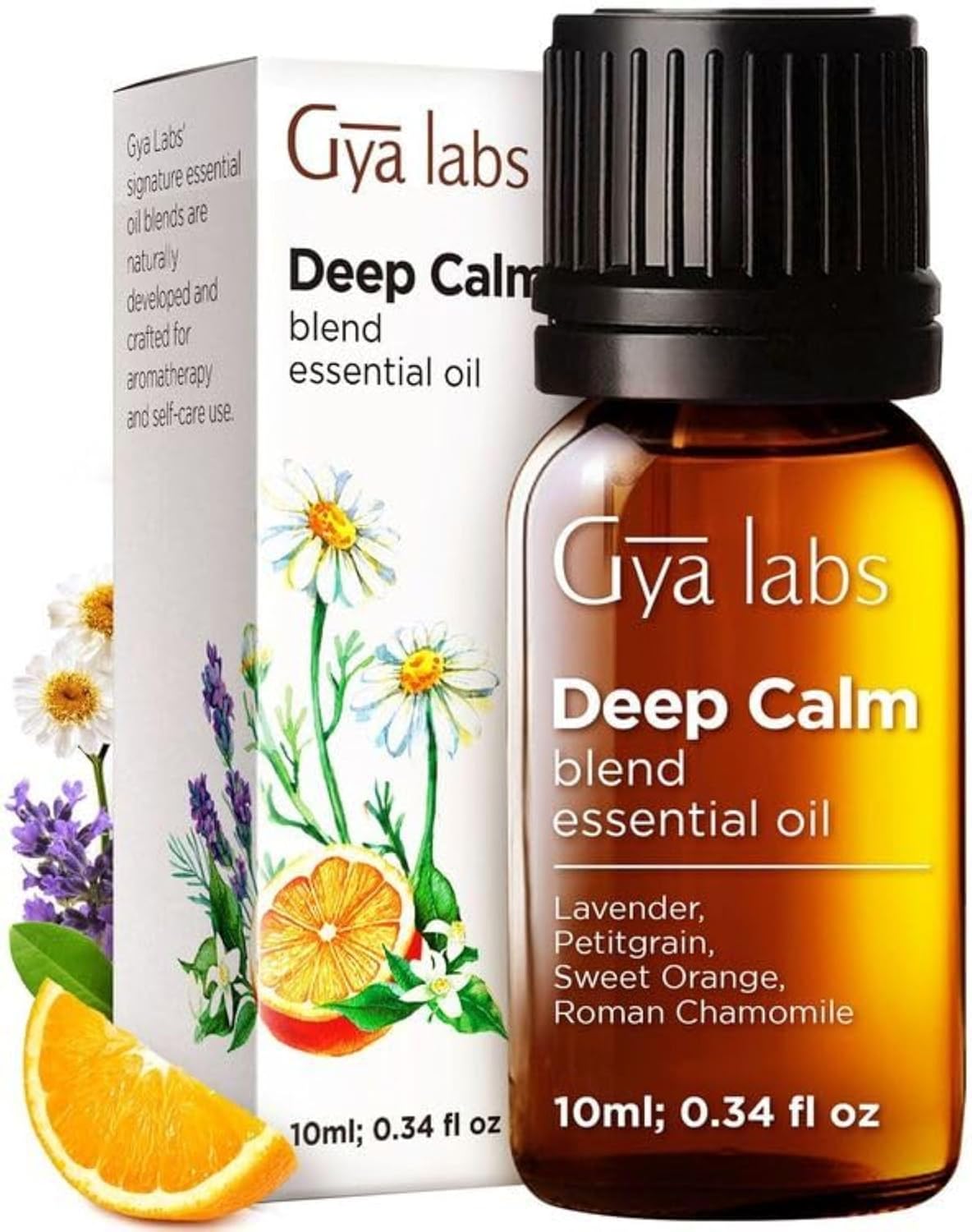 Gya Labs Deep Calm Essential Oil Blend for Diffuser - Calm Essential Oil for Aromatherapy, Body, Uplift, Grounding & Relaxing (10ml)