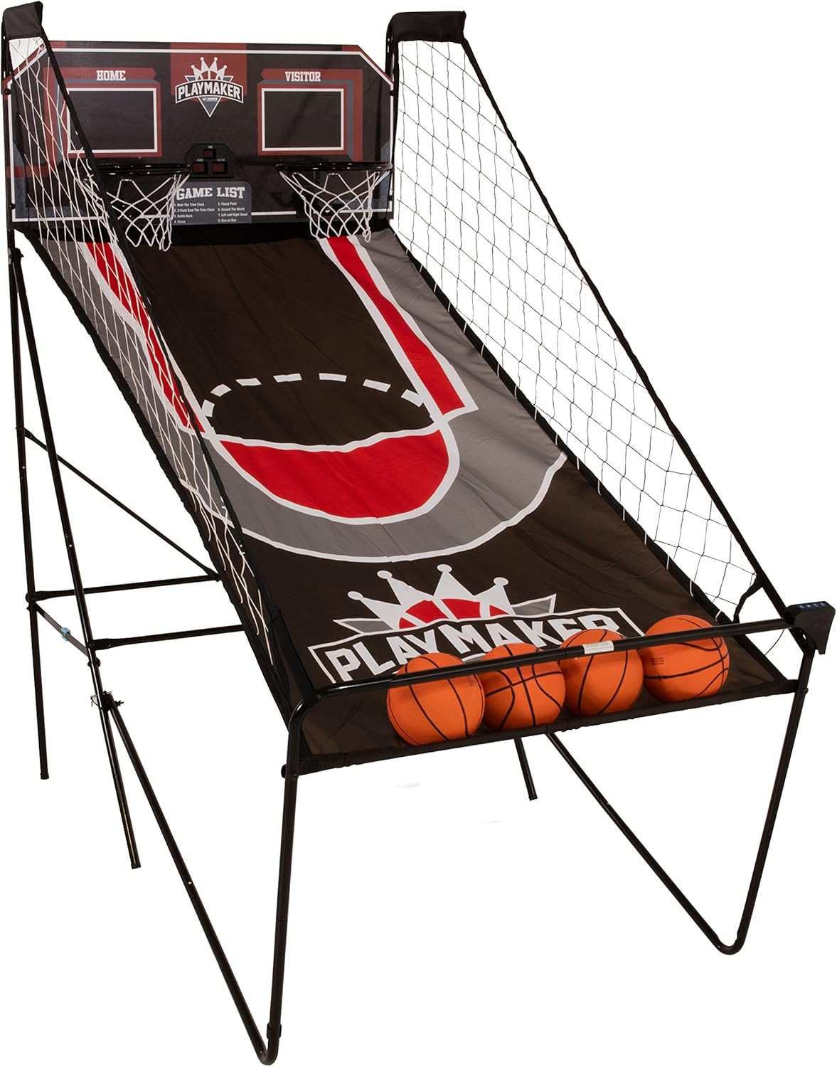 TRIUMPH SPORTS USA Play Maker Double Shootout Basketball Game Includes 4 Game-Ready Basketballs and Air Pump and Needle, Black
