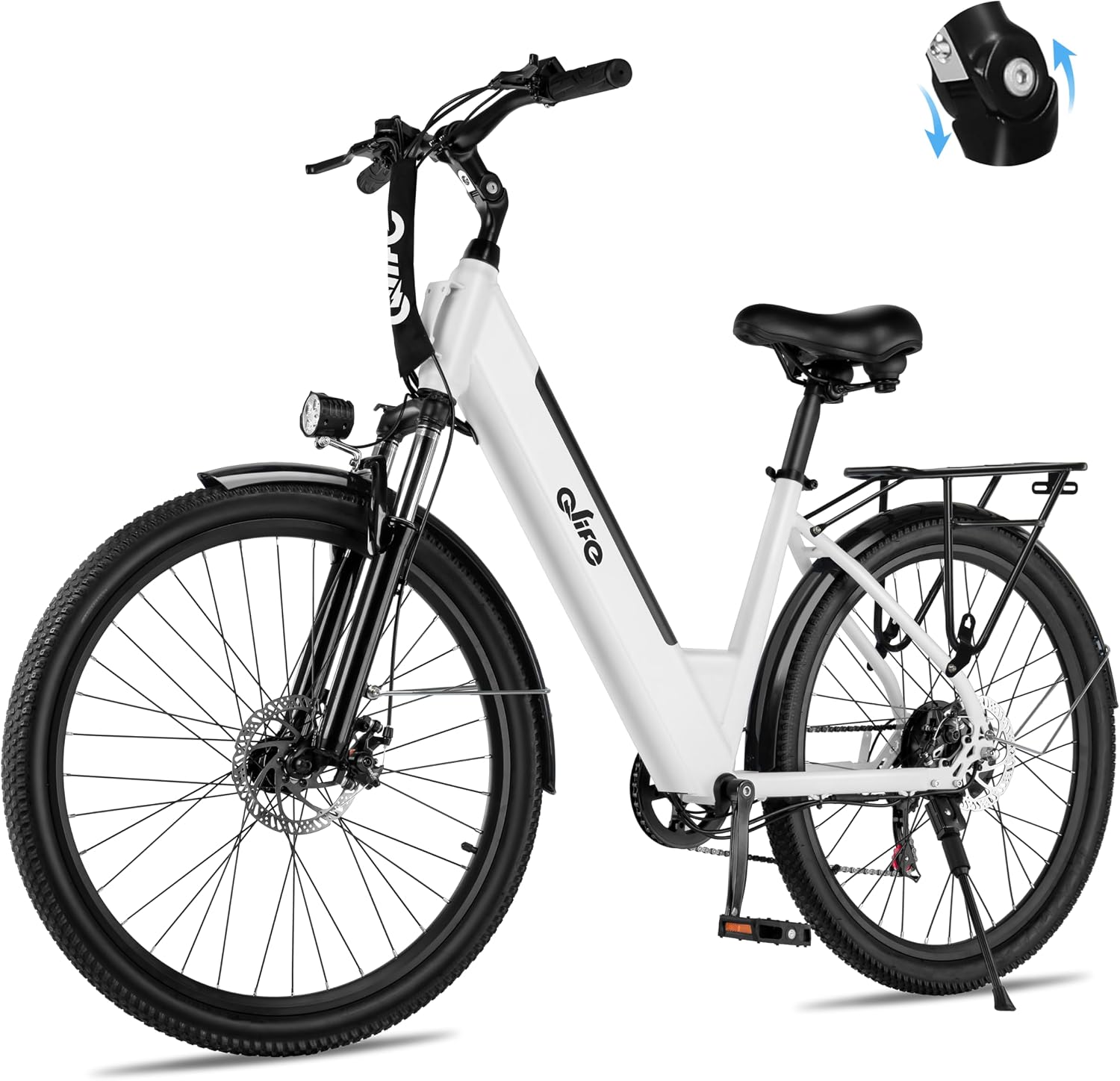 Qlife Cityone 26" Electric Bike for Adults, Peak 1000W/750W Step-Through Ebike, 40-55Miles Range, Up to 25Mph/22Mph, UL2849 Certified Removable Battery Ebikes with 7 Speed, Commuter E Bicycle