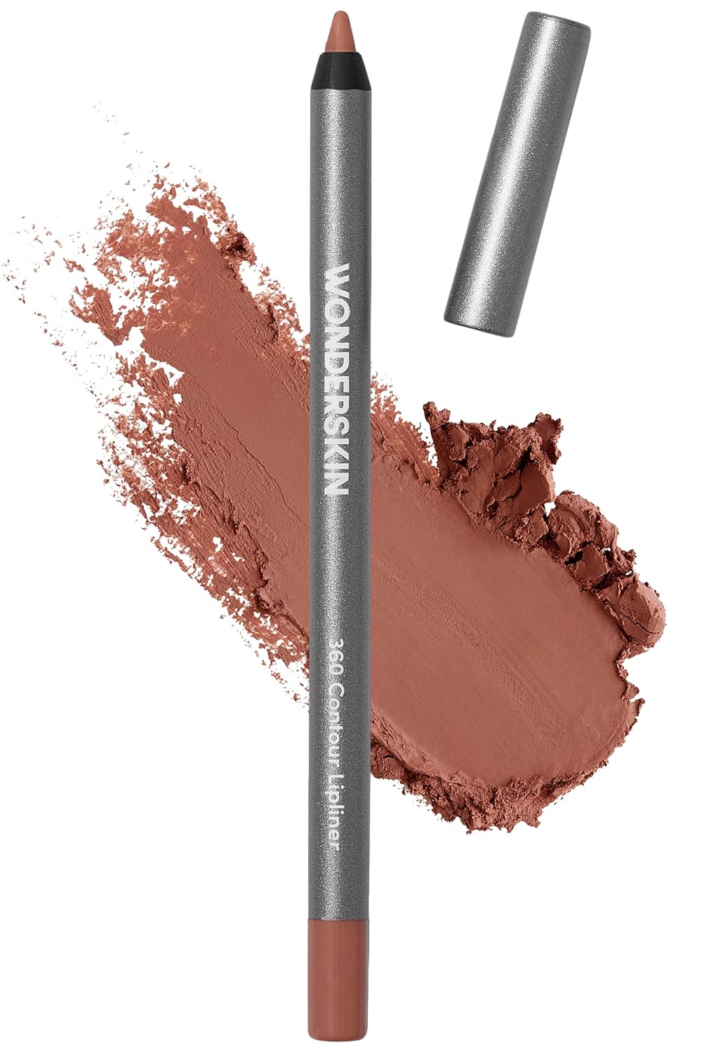 Wonderskin Lipliner Pencil - 360 Contour Lipliner, Long Lasting, Sharpenable, Waterproof and Transfer-Proof Brown Lip Liner Pencil (Saddle)