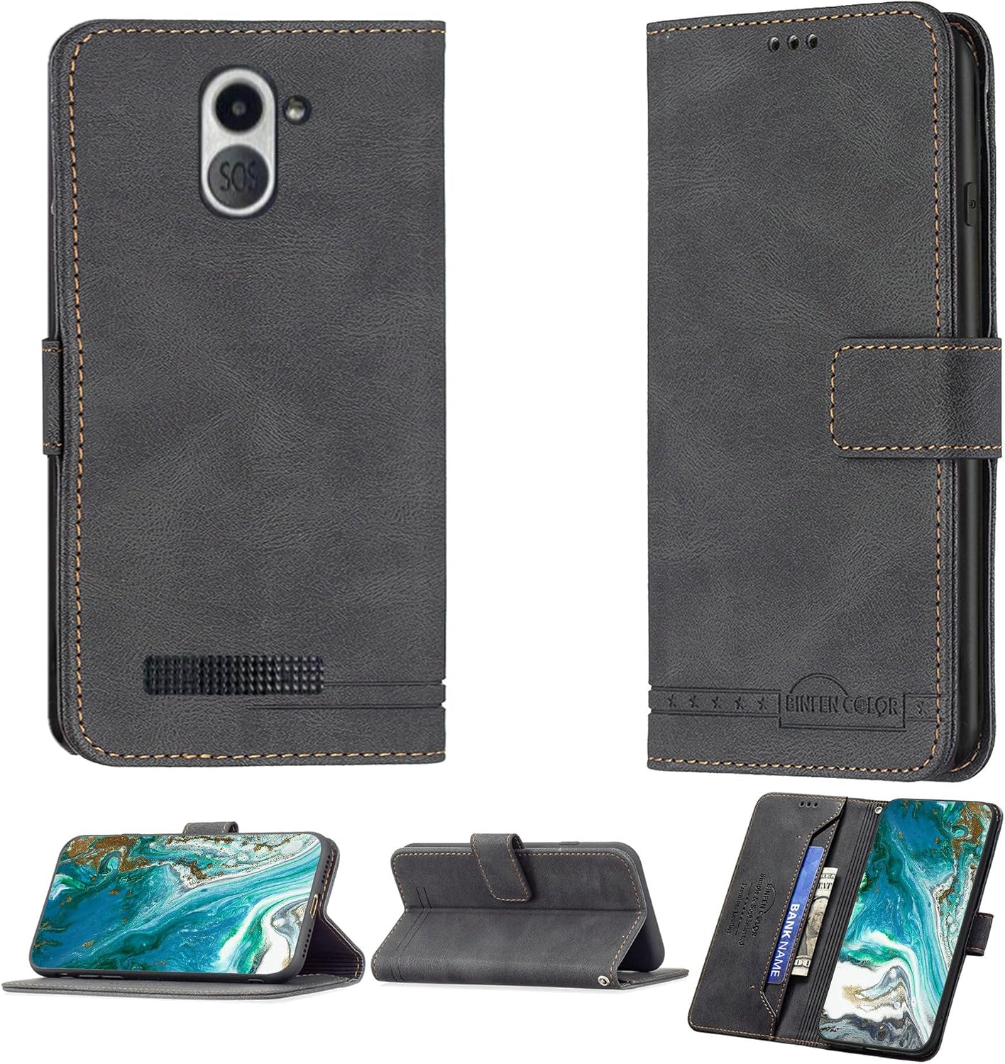 Aroepurt BERGSTROM H634 4G Case Compatible with BERGSTROM H634 4G Phone Case Cover Flip Stand Cover PU Leather BF09 Wallet Case Black