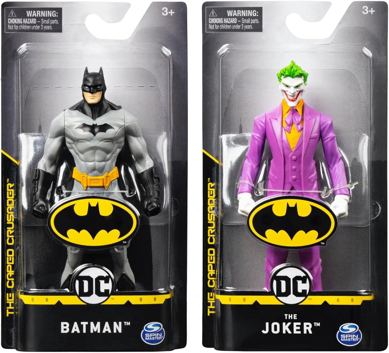 Toptoys2u Bargain Bundles DC-Comics Bat Man The Caped Crusader 15cm Collectible Toy Articulated Action Figures - Bat Man & Joker Twin Pack