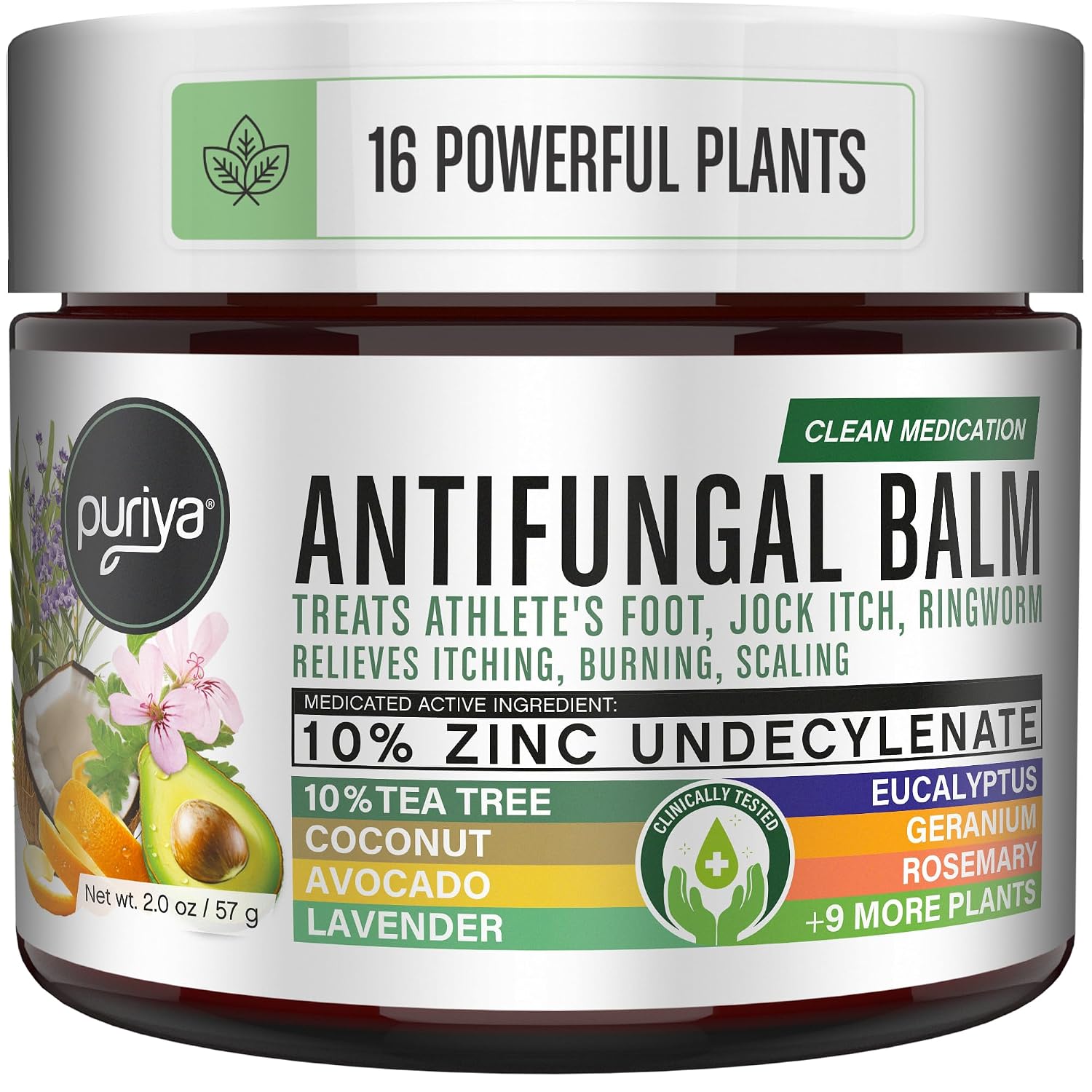 Puriya Tea Tree Oil Antifungal Cream, Plant-Powered Athletes Foot Cream Treatment, Jock Itch Cream Extra Strength, Ringworm Treatment for Humans, Anti Fungal Cream for Itchy Skin Relief