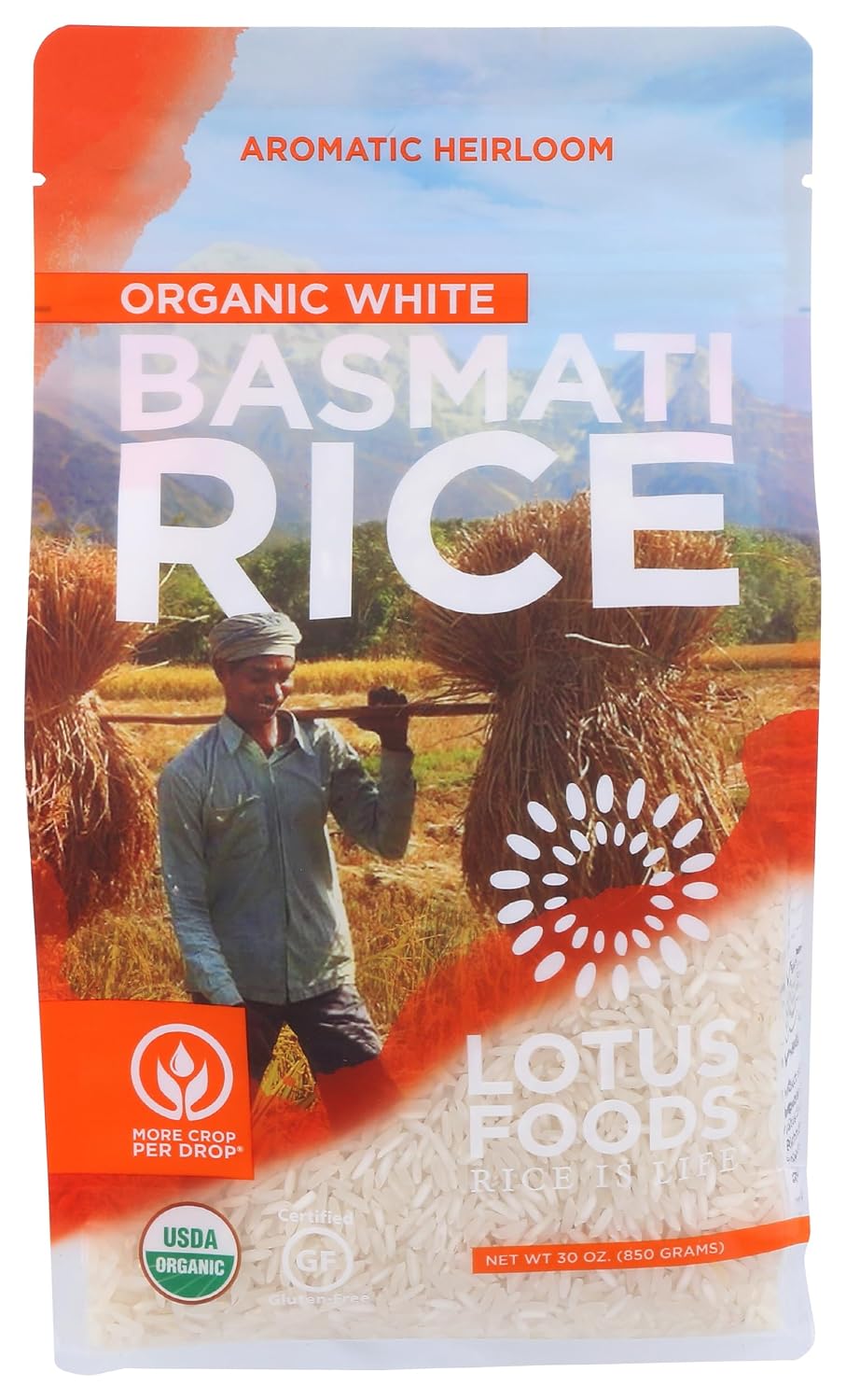 LOTUS FOODS Organic White Basmati Rice, 30 OZ