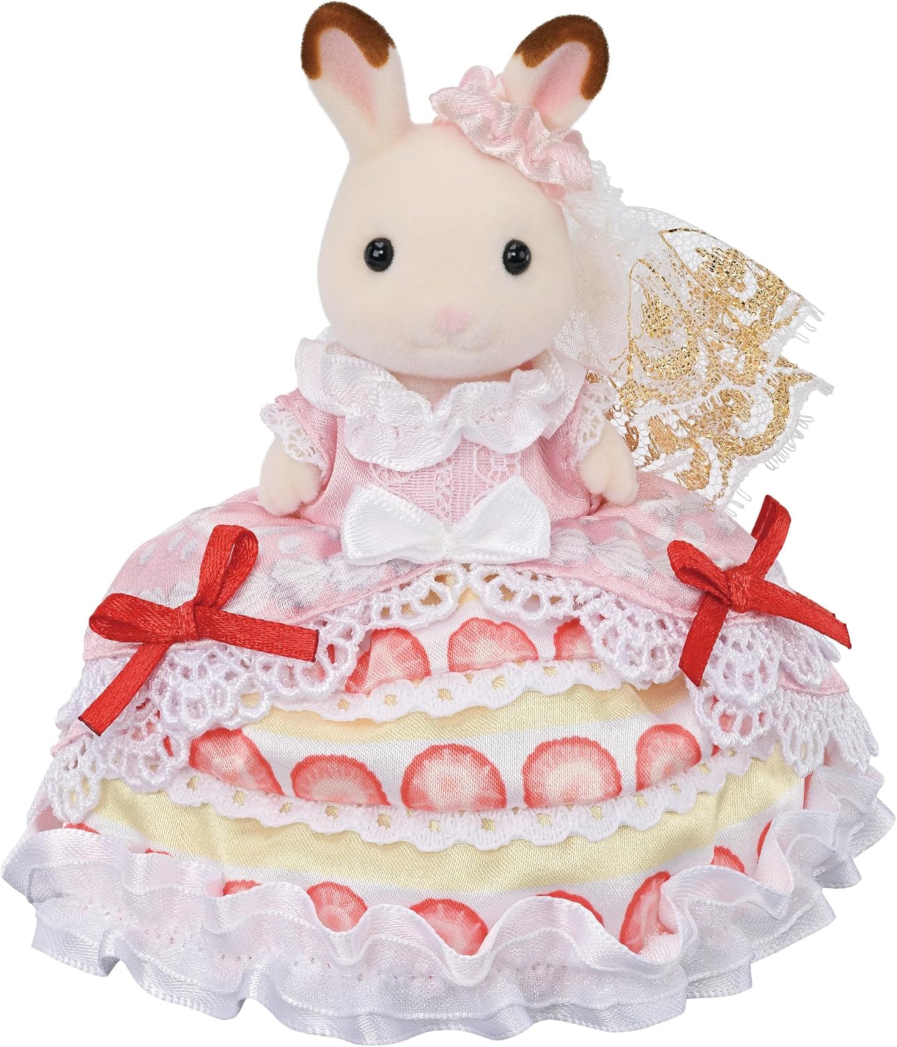 Calico Critters - Chocolate Rabbit - Figure - Happy Birthday Freya | Dressed in a frosting-sweet celebration gown for party scenes - keepsake collectible & darling birthday gift topper, Ages 3+