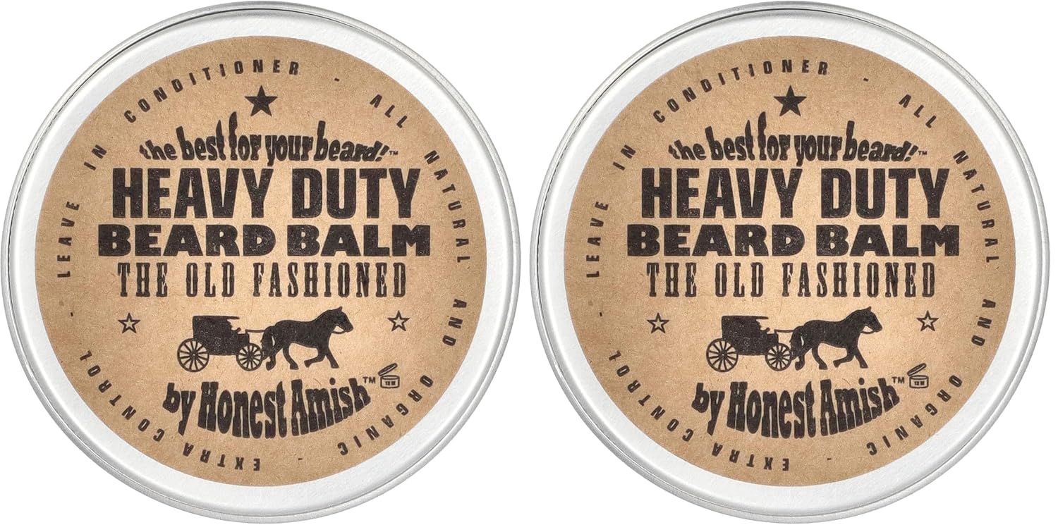 Honest Amish - Heavy Duty Beard Balm - 2 Ounce - Beard Conditioner (Pack of 2)