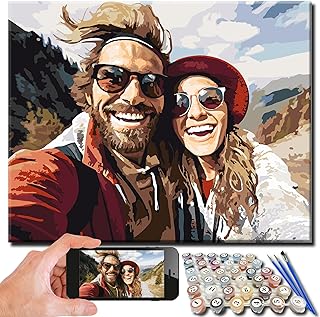 Kidstique Customize Your Personalized DIY Paint-by-Numbers kit Using a Photo of Your Choice. Great Gift idea for Valentine's Day, Mother's Day, or Father's Day 12x16