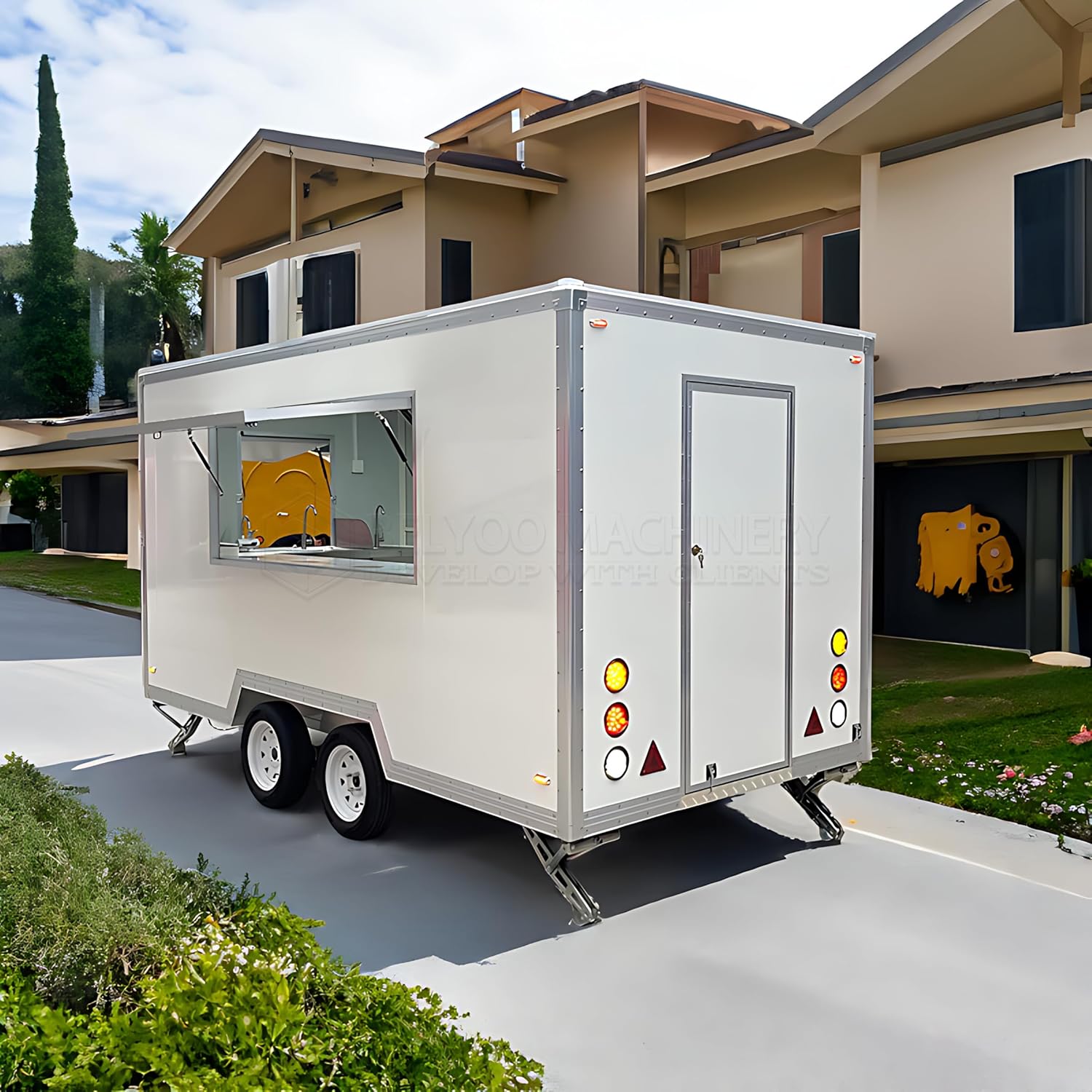 BELYOO Food Truck Concession Trailers for Sale with Commercial Food Vending Cart Mobile Foodtruck for Sale Hot Dog Cart for Business Use