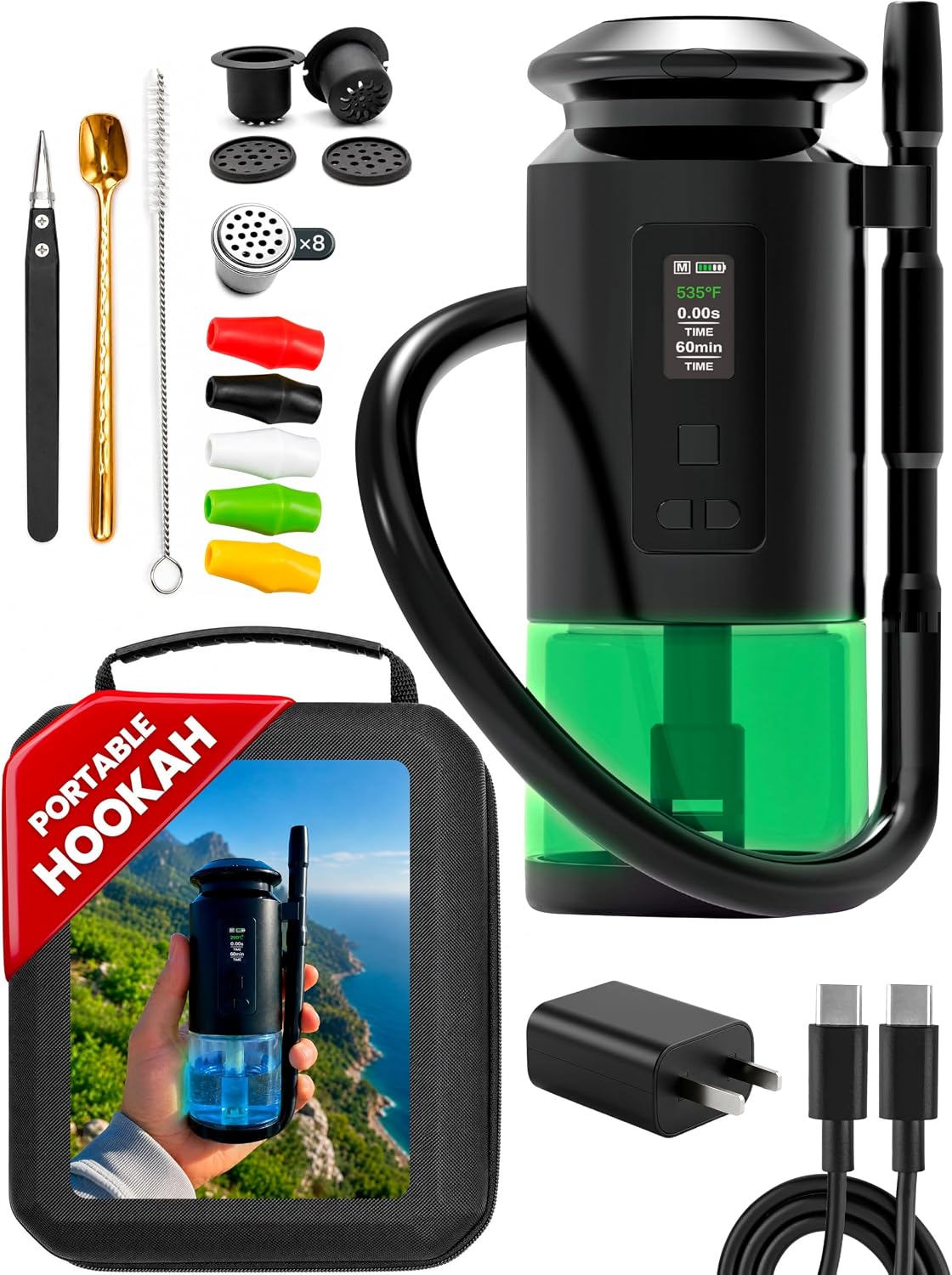 Electric Hookah No Charcoal Electronic Shisha Head Set M.ROSENFELD