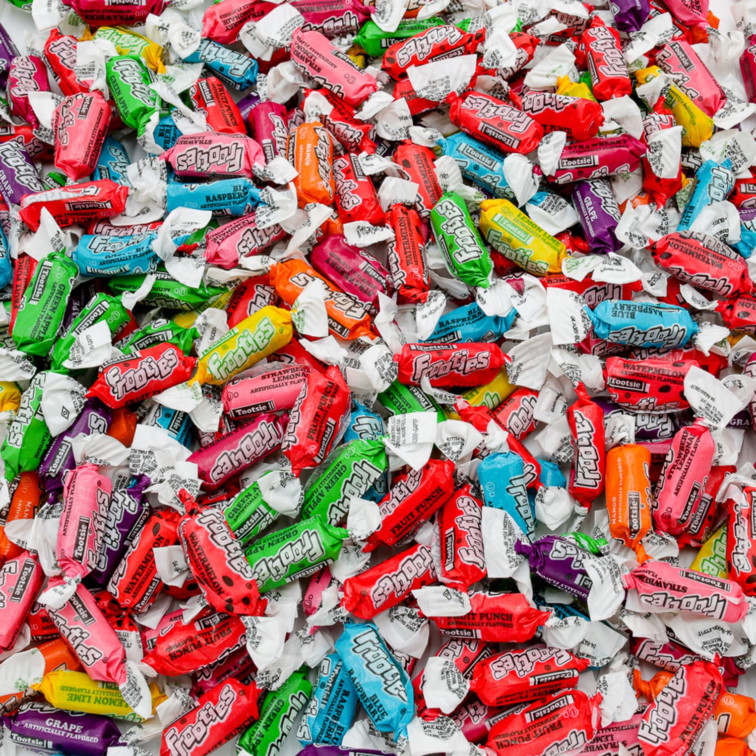 TOOTSIE FROOTIES Taffy Candy Assorted Mix (10 Flavors) – Tootsie Rolls Bulk Bag, Individually Wrapped, Fruit Chews, Gluten and Peanut Free, Ultimate Variety, 1 lb (145 Pieces)