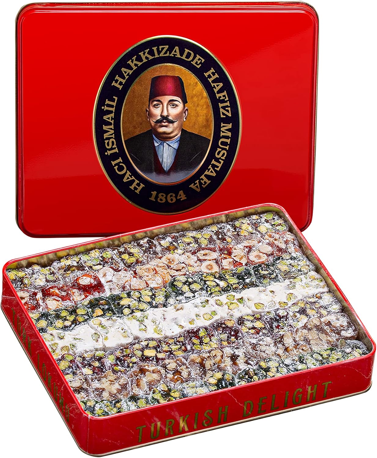 Hafiz Mustafa 1864 Istanbul, Turkish Delight, Dessert Snacks, Pistachio, Hazelnut, Walnut, Fig, Orange, Pomegranate, Kiwi, Honey, Milk - Turkish Sweets Tray Gift Ideas for Birthday, Christmas