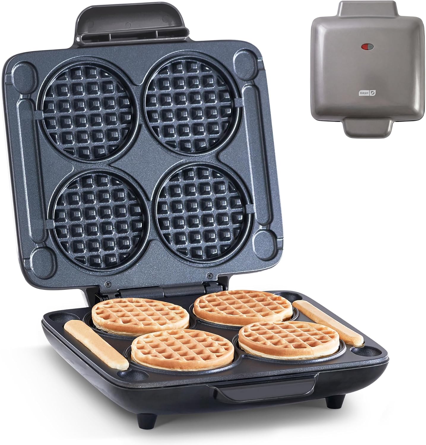 Dash Multi Mini Waffle Maker, Makes 4 Waffles at Once, Graphite