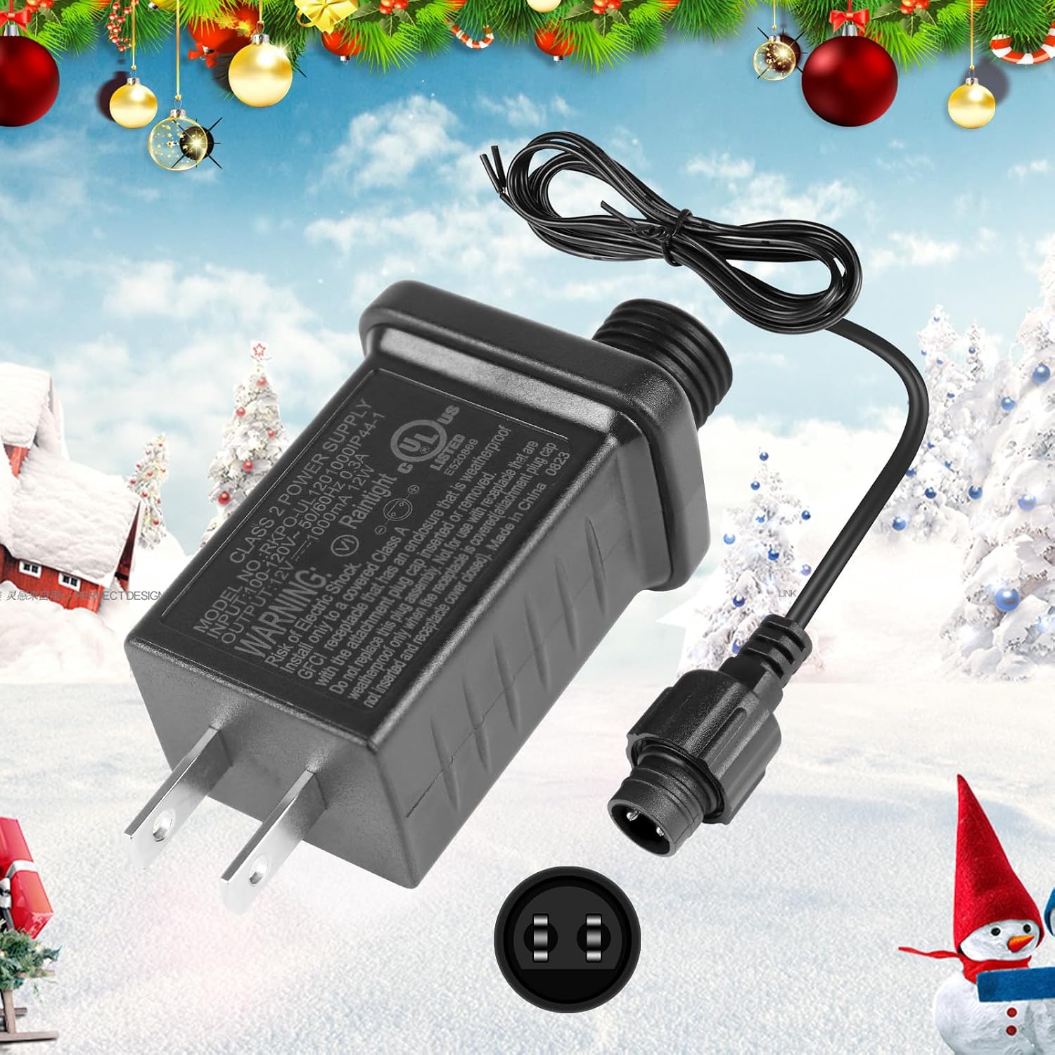 inShareplus 12V 1A LED Class 2 Power Supply, 12W IP44 AC100-120V Waterproof Adapter Driver,LED Transformer Replacement for Christmas Tree, String Light, Lawn Lamp, Inflatable Device