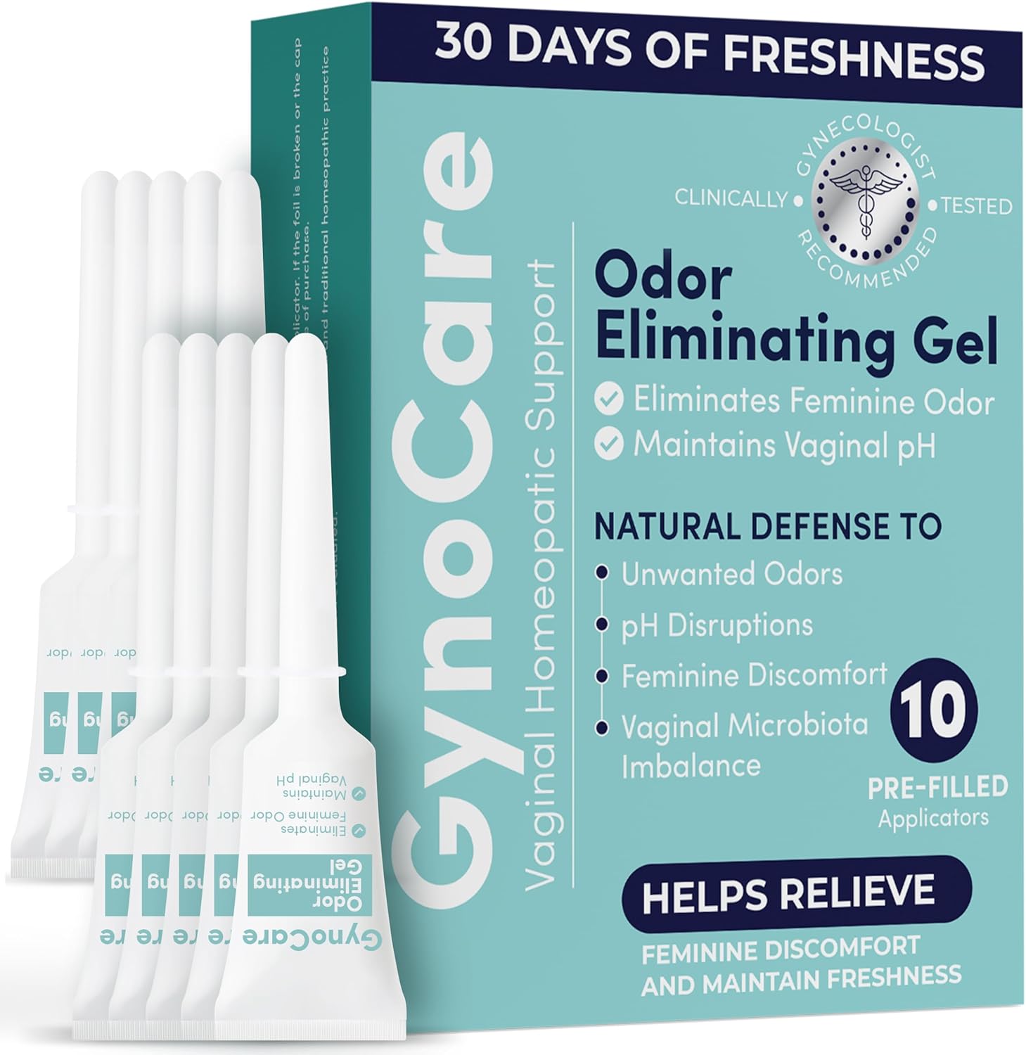 Terramed Just Think Comfort pH Balance for Women | Vaginal Odor Eliminating Gel | Feminine Care | Vaginal Health | Support for Feminine Odor & Vaginal Microbiota Imbalance | 10 Pre-Filled Applicators