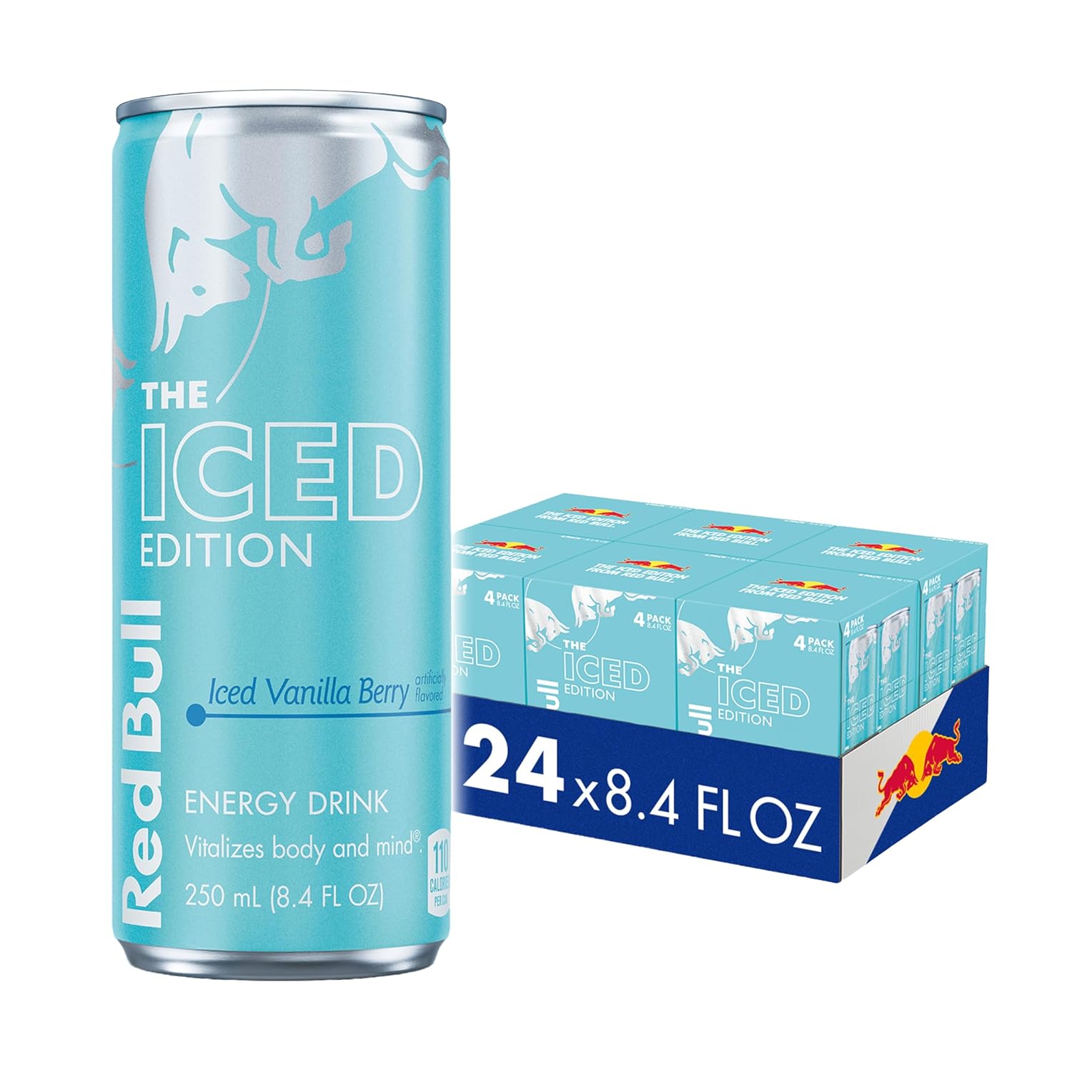 Red Bull Iced Vanilla Berry Energy Drink, 8.4 Fl Oz, Pack of 24 Cans (6 packs of 4)
