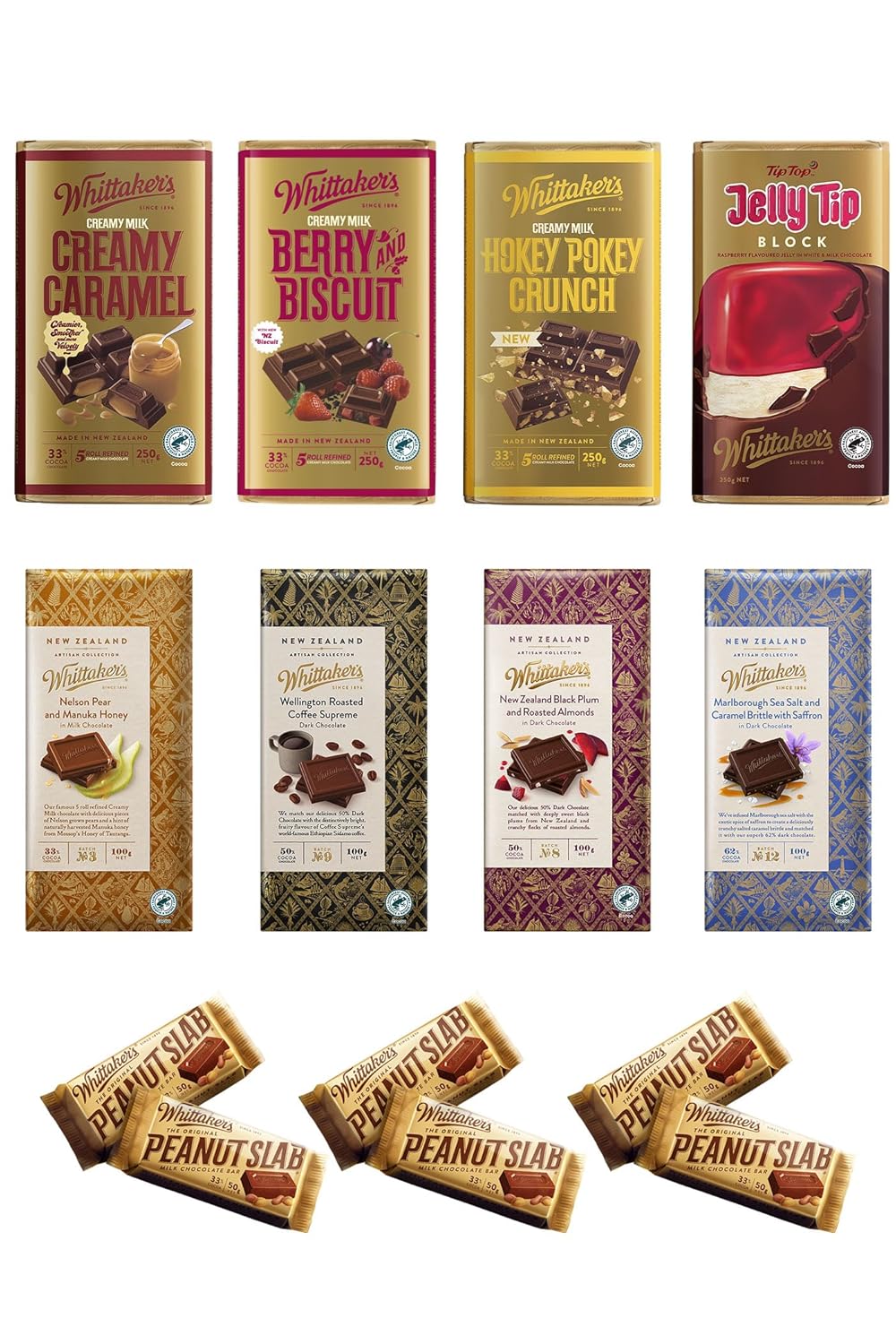 Value Pack | Whittaker's Ultimate Chocolate Lover Bundle (14 items) (Made in New Zealand)