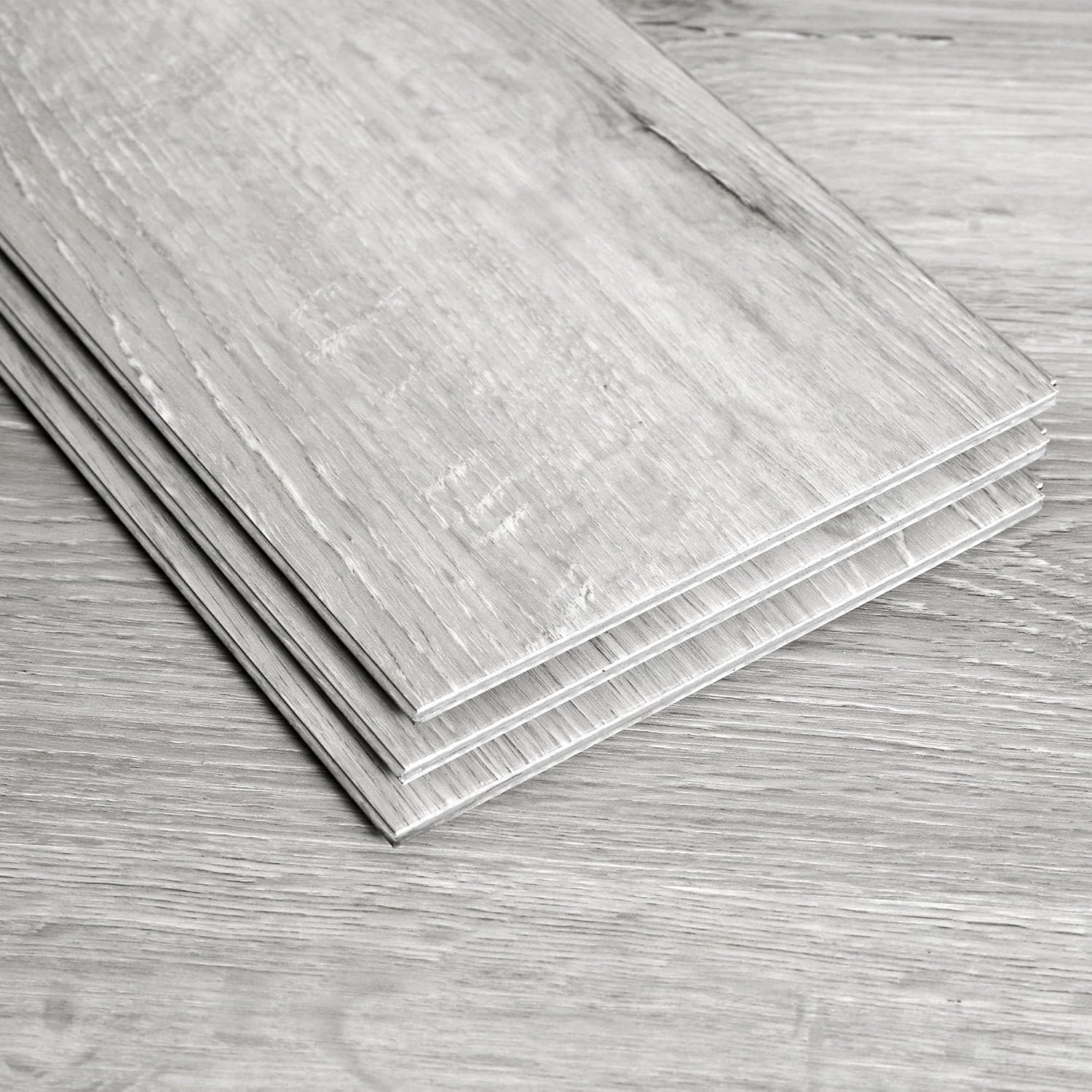 Interlocking Vinyl Flooring Planks 36" X 6", 14 Planks Covers 21 Sq.Ft Per Box, Brown or Grey, 5mm Thick DIY Easy Snap Lock Together Oak Wood Grain Luxury Vinyl Flooring for Home