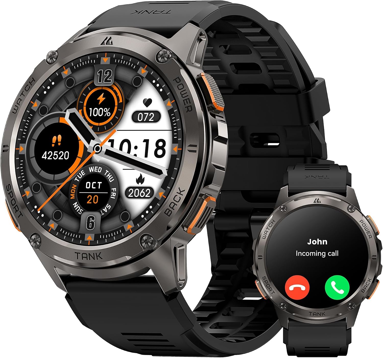 KOSPET Tank T3 Smart Watch for Men, 1.43” AMOLED, 5 ATM & IP69K Waterproof