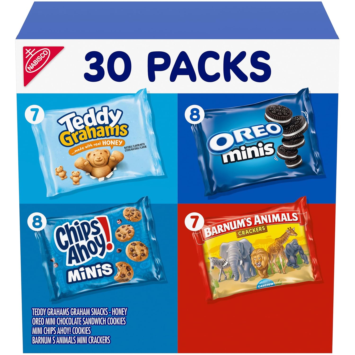 Nabisco Team Favorites Snacks Variety Pack, 4 Flavors, 30 Snack Packs