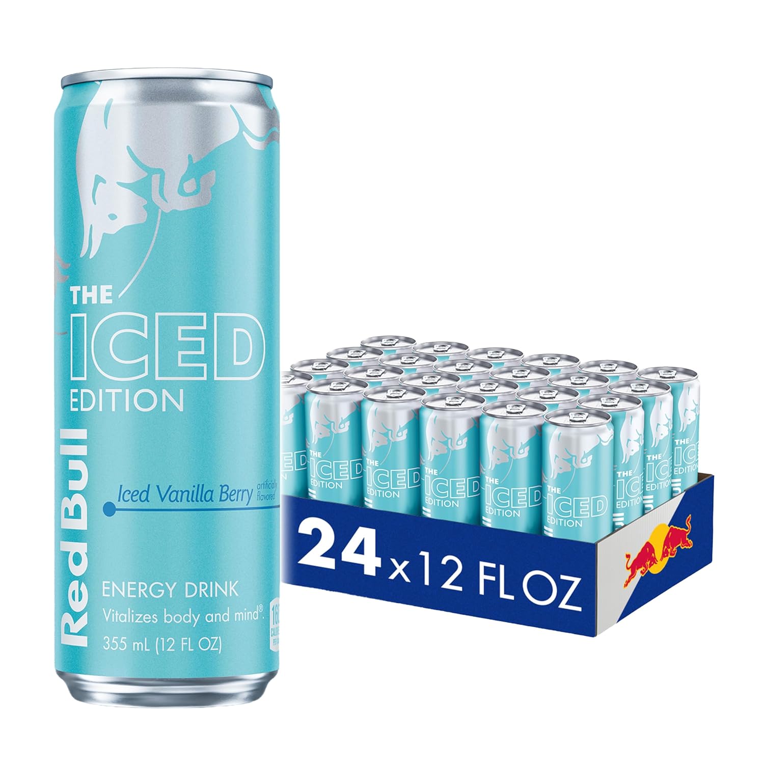 Red Bull Iced Vanilla Berry Energy Drink, with 114mg Caffeine plus Taurine & B Vitamins, 12 Fl Oz, Pack of 24 Cans