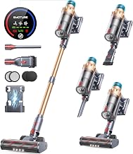 Cordless Vacuum Cleaner, 550W 45KPA 60 Mins Runtime Self-Standing Vacuum Cleaners for Home, Stick Vacuum with Charging Dock Station Removable Battery, Handheld Vacuum for Pet Hair/Carpet/Floor