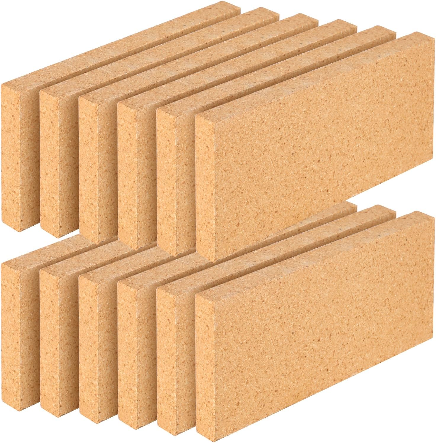 12 Pack High Temp Firebricks 3000°F, Insulating Fire Bricks, 9"x4.5"x0.8"