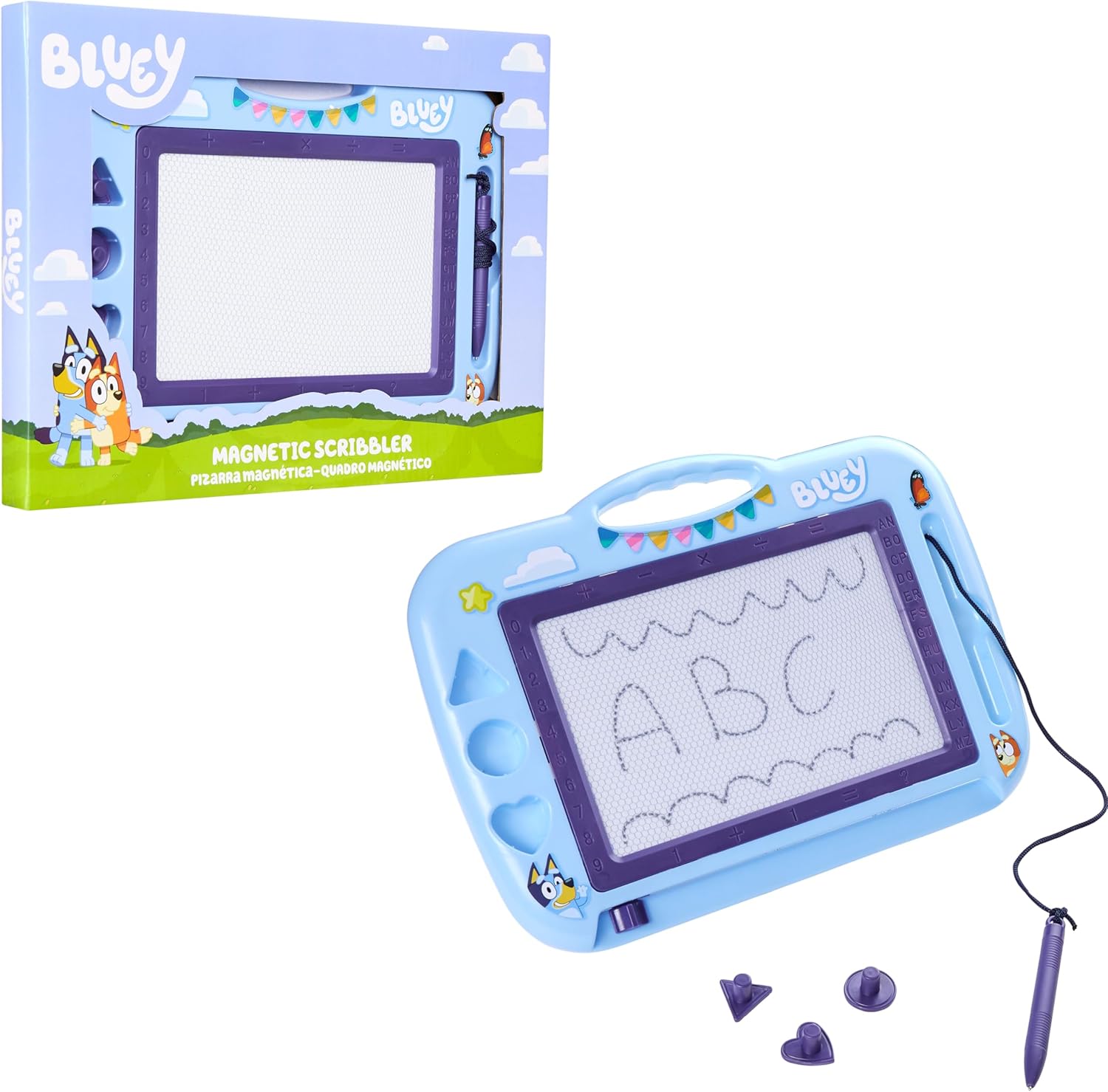 Bluey Magnetic Drawing Board for Kids Magic Scribbler Educational Learning Toy Doodle Pad with Stamps - Gifts for Kids