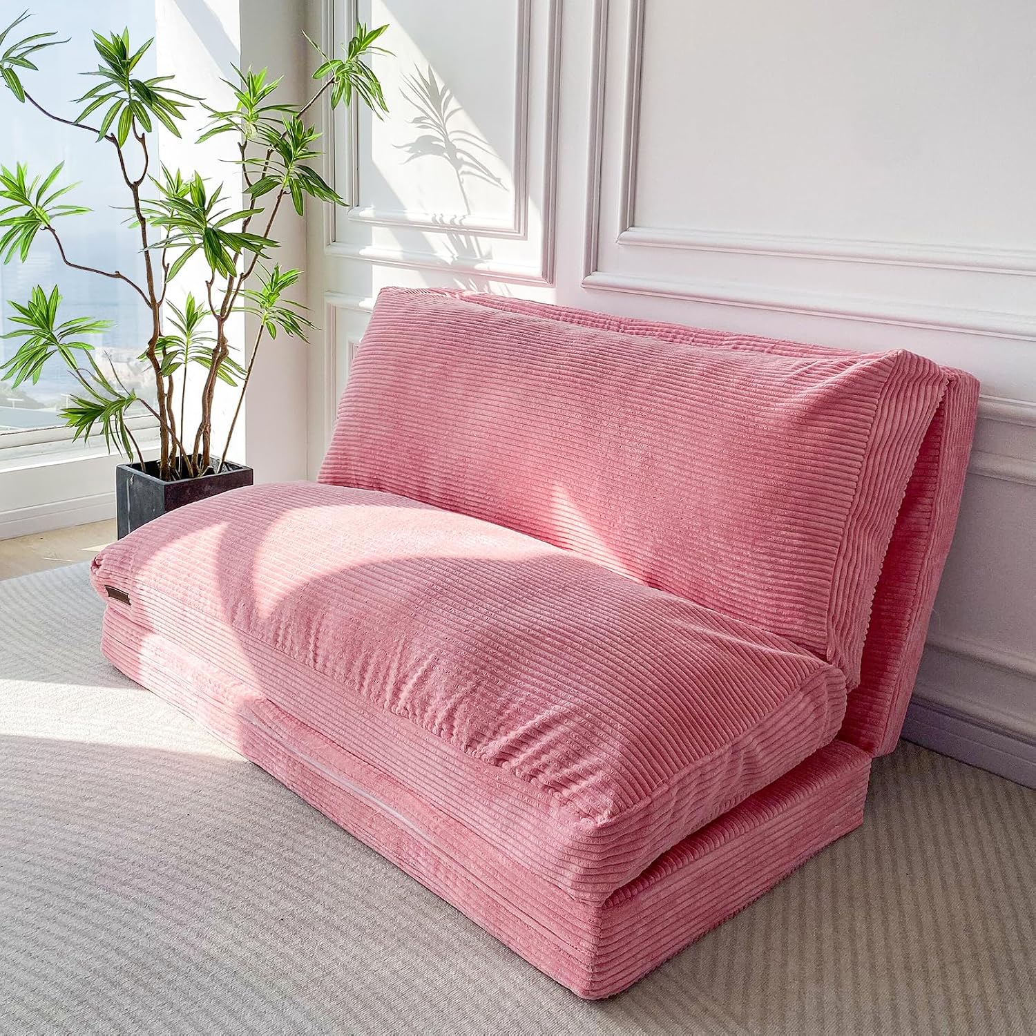 MAXYOYO Folding Sofa Bed, Convertible Chair Couch, Floor Bean Bag Sofa