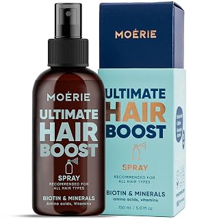 Moerie Ultimate Hair Boost Spray Designed to Strengthen Hair & Restore Scalp Health - 100% Natural Hair Serum for Hair Boost with over 100 Minerals, Vitamins & Amino acids - Fresh Scent - 5.07 Fl. Oz