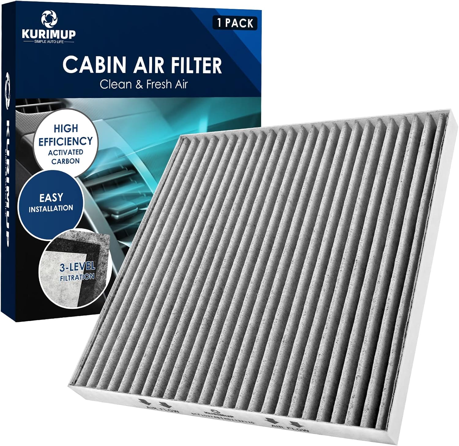 Premium Cabin Air Filter with Activated Carbon,Replacement for CF10374(CP374), Fit for Toyota Tacoma (2005-2021)/Dodge Dart (2013-2016)/Pontiac Vibe (2003-2008).