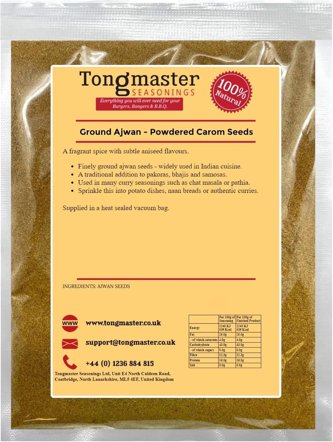 Ground Ajwan - Powdered Carom Seeds - 50g
