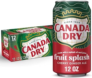 Canada Dry Cherry Gingerale Fruit Splash 12oz, Pack of 12