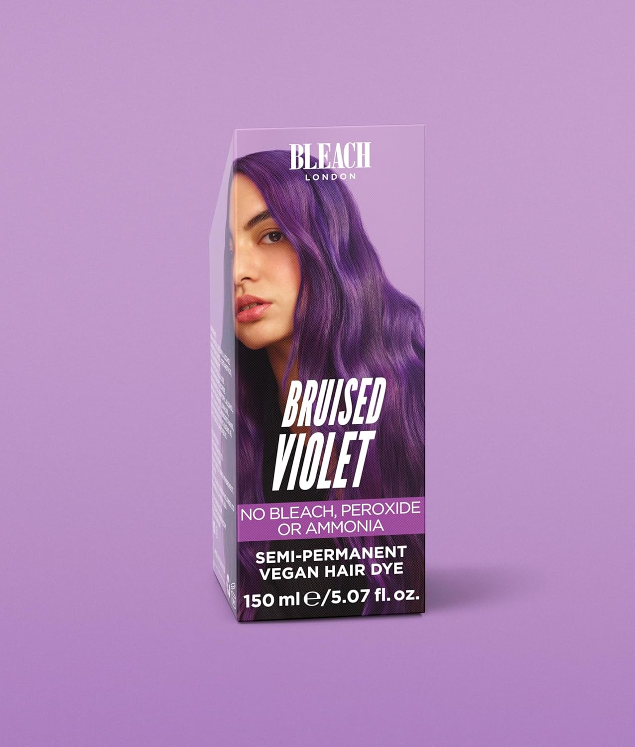 BLEACH LONDON Bruised Violet Color - Semi-Permanent Hair Color, Deep Dramatic Purple, Vegan, Cruelty Free, Temporary Hair Color Cream, 150ml