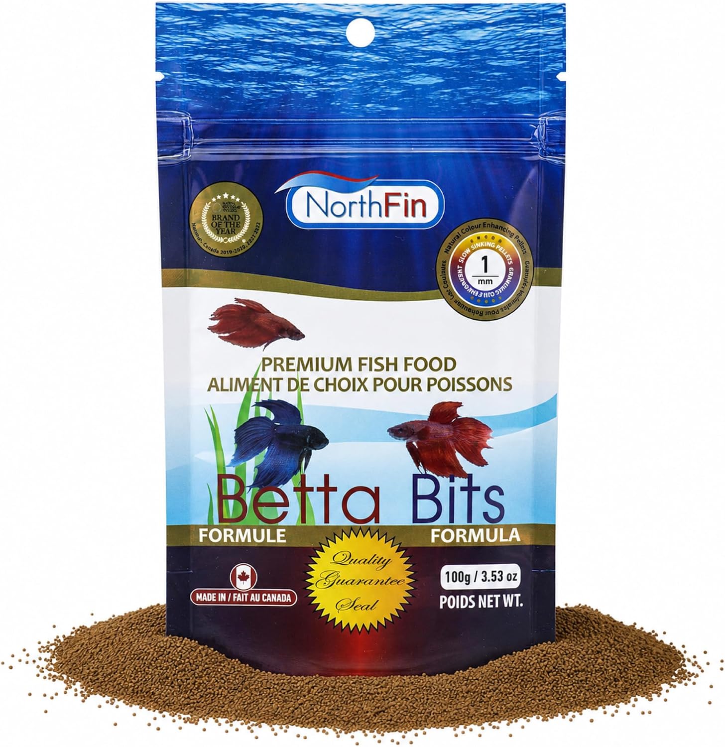 NorthFin Betta Bits Formula Premium Fish Food 1mm, 100g