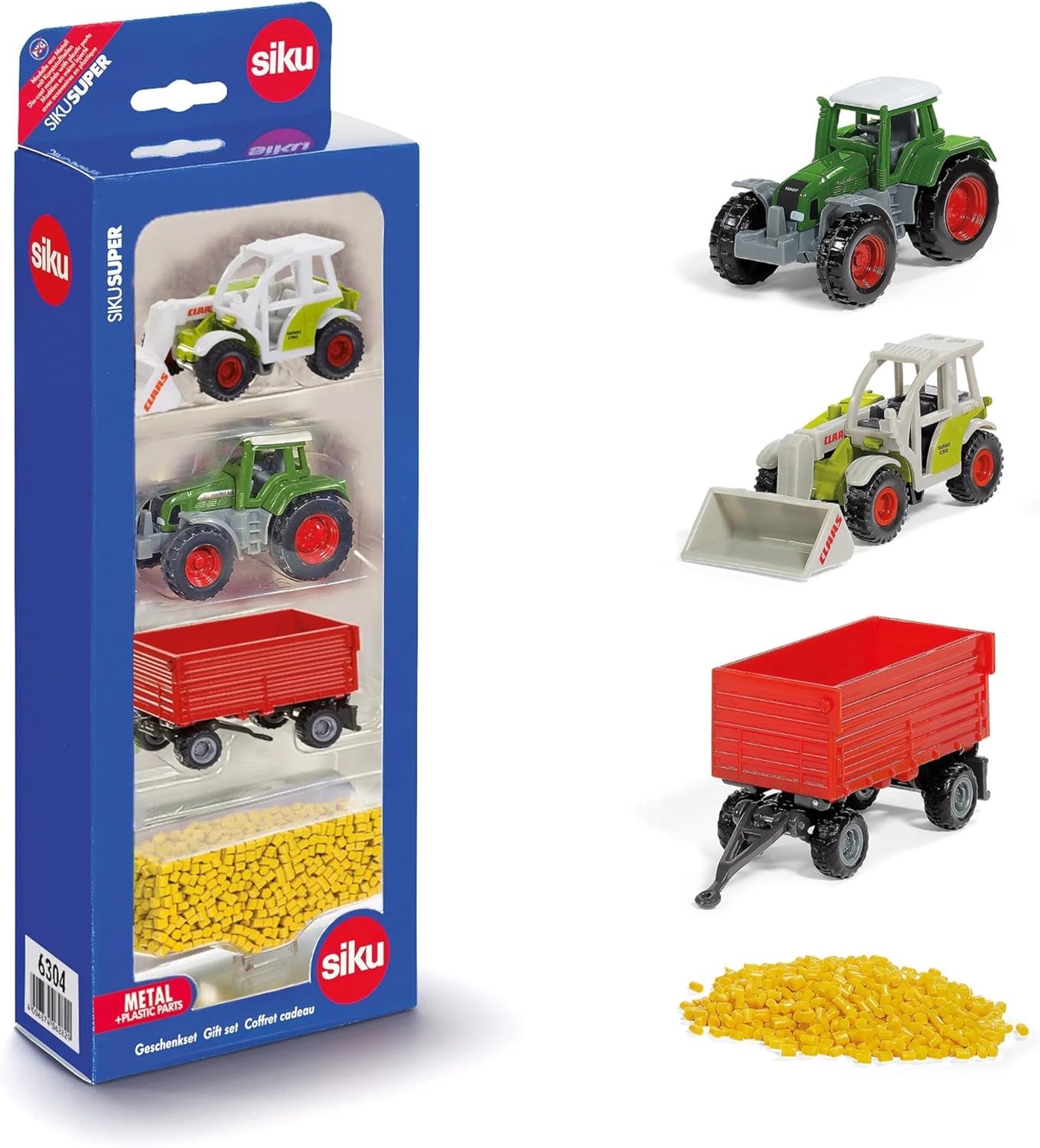 siku 6304, Farming Gift Set, 4-piece, Metal,Plastic, Multicolour, Play set, Movable parts