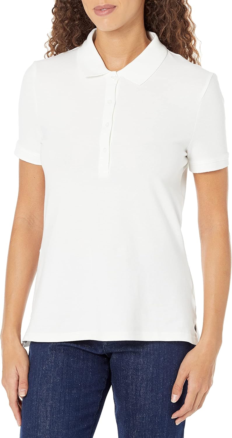 Amazon Essentials Women's Short-Sleeve Polo Shirt (Available in Plus Size)