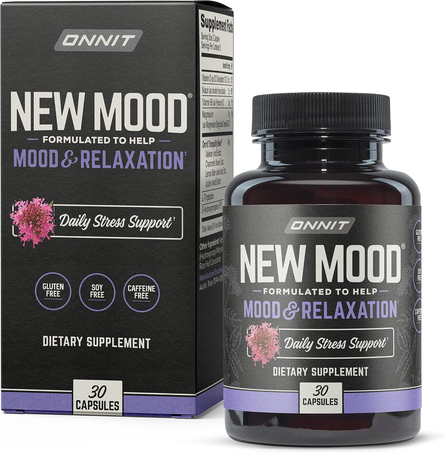 ONNIT New Mood - Occasional Stress Relief, Sleep and Mood Support Supplement, (30 Count)