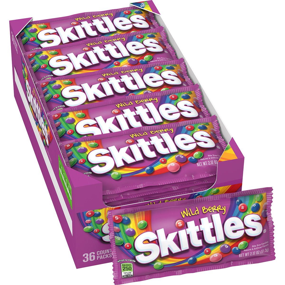 SKITTLES Candy, Wild Berry Fruit Chews Candy, 2.17 oz (36 Count)