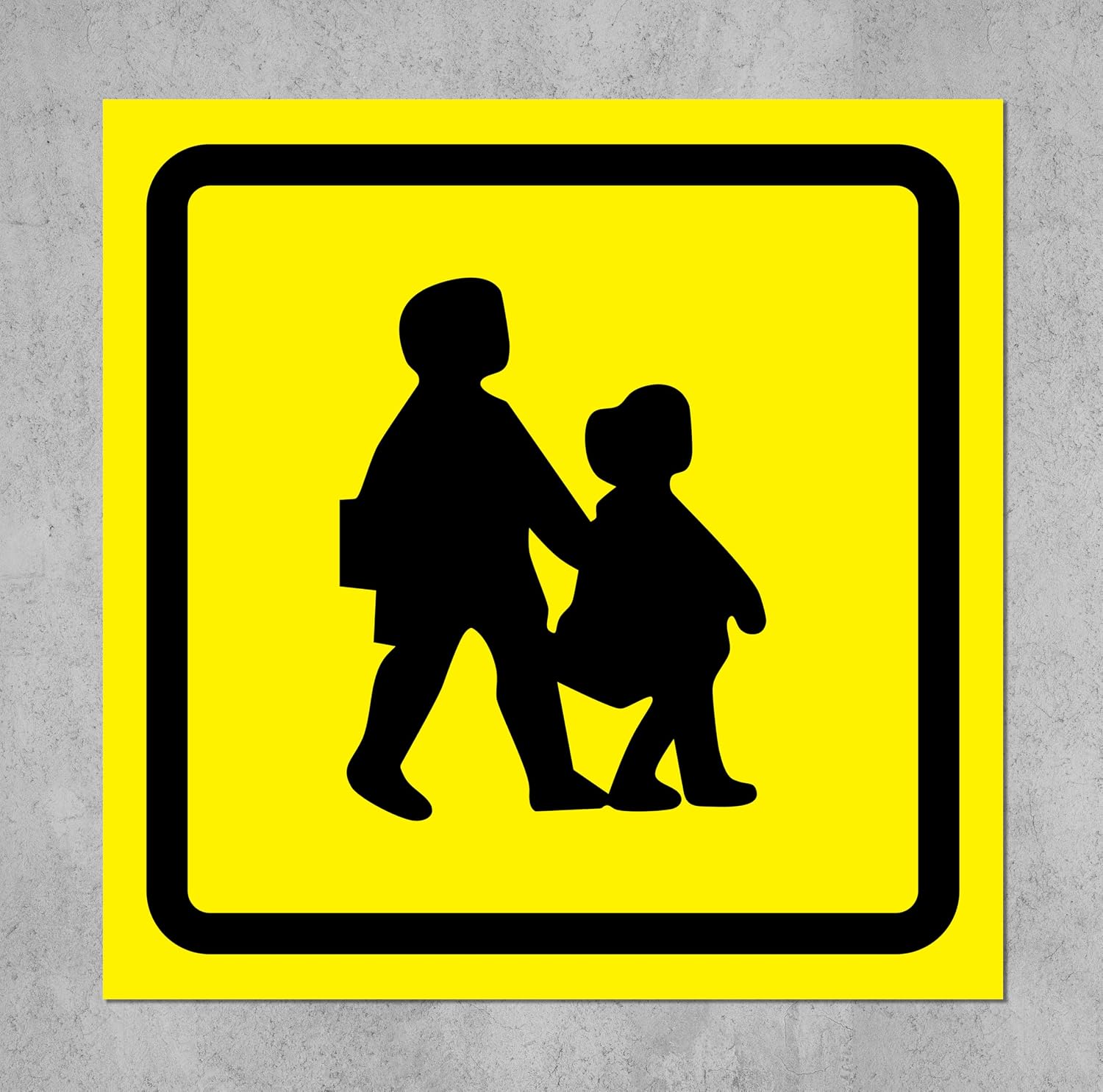 School bus symbol safety sign - Self adhesive sticker 200mm x 200mm