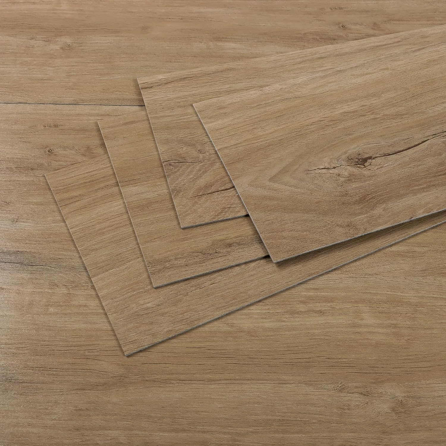 CRE8TIVE 24-Pack Natural Oak Vinyl Plank Flooring Waterproof Light Brown Peel and Stick Floor Tile for Bathroom Kitchen 6"x36" Adhesive Laminate Wood Flooring Planks Vinyl Wood Tiles for Living Room